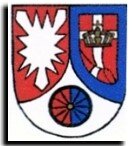 a red white and blue coat of arms